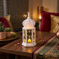 Lanterne marocaine en plastique rectangulaire de petite taille, utilisation intérieure, porte-bougie réutilisable