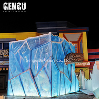 Modèle de dinosaure en métal personnalisé pour intérieur Simulation de tête de dinosaure Bloc de glace pour centres commerciaux Parcs d'aventure Aéroports Garderies