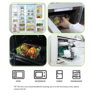 Hộp đựng thức ăn thủy tinh kín khí đa năng, có thể dùng trong lò vi sóng, kèm nắp đậy chắc chắn - Product Image 6