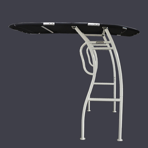 T-Top Pro2 pour bateau à console centrale, avec cadre blanc enduit et auvent noir pour bateau - Product Image 3