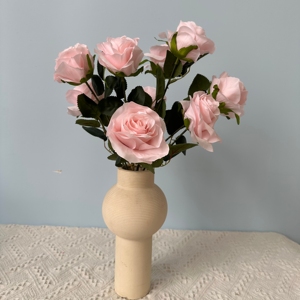 Flores Artificiales al por Mayor, 9 Cabezas de Rosas de Seda, Arreglos Florales de Alta Calidad, Decoración para Bodas, Centros de Mesa Florales - Product Image 5