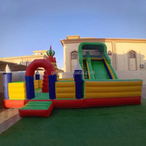 Castello Gonfiabile Commerciale Moonwalk Hpfburg con Scivolo e Parete da Arrampicata per Feste per Bambini - Product Image 1