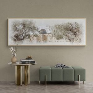 Peinture à l'huile artisanale d'oliviers encadrée, art mural Palestine pour hôtel, maison, appartement, espace de coworking, décoration murale - Product Image 6