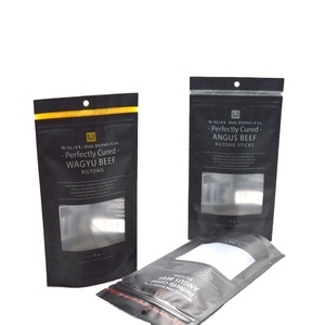 Jerk di manzo stampato su misura Stand Up borse con cerniera in Mylar laminato con finestra/custodia Doypack per alimenti - Product Image 1