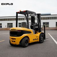 Chariot élévateur diesel OXPLO 3 tonnes CPCD30, mât duplex/tripex 7000 mm, mouvement de fourche latérale, espacement réglable, boîte de vitesses automatique