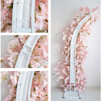 Guirlande Modulaire Circulaire de Fleurs de Cerisier Artificielles en Métal Rose pour Décoration de Cérémonie de Mariage, Style Romantique Printanier