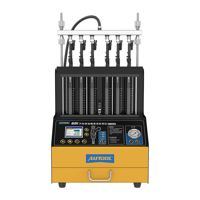 CT200 6-Cylinder Fuel Injector Cleaner & Tester, Ultrasonic Cleaning, Leakage & Atomization Testing, 110/220V