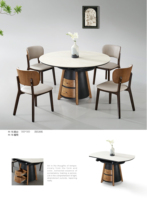 Ensemble de table à manger ovale moderne de luxe en bois massif, écologique et confortable, avec 4 chaises pour appartement, hôtel et villa