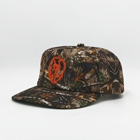 Casquette Snapback Camouflage Realtree en Gros, Style Urbain Chasse en Plein Air, Broderie Plate Personnalisée Crâne Orange, Chapeau Homme 5 Panneaux