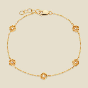 CHICNNA Pulseiras de Luxo Femininas com Flor de Nascimento em Ouro 18k e Zircônia Cúbica, em Prata 925, Resistentes a Manchas e à Prova d'Água - Product Image 3