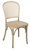 Chaise de banquet empilable en rotin imitation bois pour restaurant, fête, mariage, événement, hôtel, avec coussin amovible
