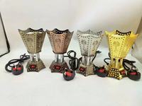 Quemador de incienso árabe de Metal hexagonal clásico de Cuatro Esquinas, árbol de coco, diamante, quemador de incienso enchufable para el hogar Bakhoor multicolor