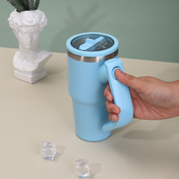 Gobelet isotherme en acier inoxydable de 20 oz avec poignée, pour le camping et les voyages, avec couvercle, pour utilisation personnalisée