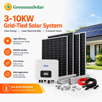 Système solaire connecté au réseau de 3 à 10 kW, système photovoltaïque complet avec onduleur Deye, panneaux solaires, structure de montage et câbles photovoltaïques
