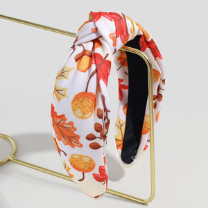 عصابة رأس LRTOU بالجملة مزينة بالأحجار الكريمة واللؤلؤ، إكسسوارات شعر عصرية، عصابة رأس عريضة مطبوعة ومعقودة للنساء - Product Image 4