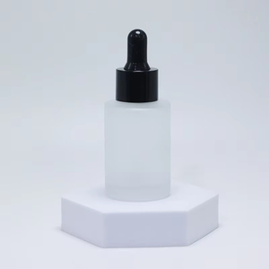 New 30ml Round Glass Transparent Frosted Flat Shoulder <b>Dropper</b> <b>Bottle</b> - Product Image 4