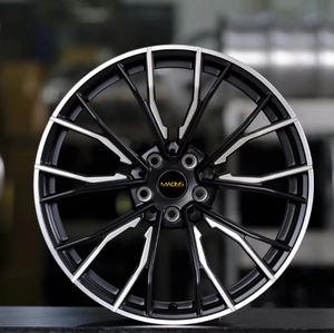 व्हीलशोम टिफांडो 768f नए 18/19 इंच जाली T6-6061 एल्यूमीनियम मिश्र धातु व्हील 5x112 pcd 30 मिमी एट ब्लैक + मेल्ड मशीन फेस फिनिश - Product Image 2