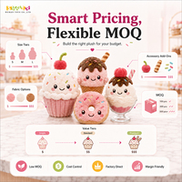 Pabrik Mainan Boneka Es Krim Custom, Boneka Ramah Lingkungan, MOQ Rendah untuk Hadiah dan Promosi Toko Gelato