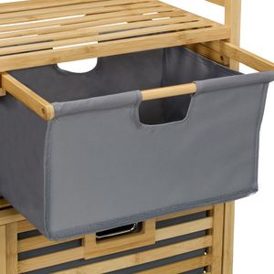 <strong>Double</strong> <strong>Laundry</strong> <strong>Hamper</strong> with 4 Storage Parts <strong>Laundry</strong> Basket with 2 Fabric Drawers <strong>Laundry</strong> Basket Shelf - Product Image 3
