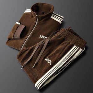 Completo Due Pezzi <span class=keywords><strong>Uomo</strong></span> Autunno Inverno, Nuova Moda Casual, Giacca Sportiva e Pantaloni a Gamba Dritta, <span class=keywords><strong>Cardigan</strong></span> con Collo Alto e Lavorazione a Maglia - Product Image 6