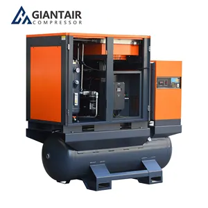 GIANTAIR Hot Sale 15bar 16bar VSD Industrial Air Screw Compressor 7.5kw 11kw 15kw With Touch Screen PLC