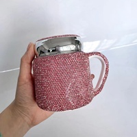 Ins hot Mug bureau tasse en céramique à sables mouvants avec diamant tasse à boisson colorée bouteille en strass bling design client pour filles