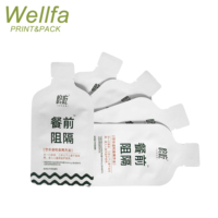 Emballage personnalisé OEM d'usine, impression sur mesure, sachet en forme de bouteille pour boisson énergétique, emballage plastique en forme de pochette