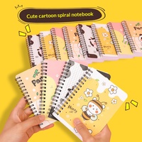 Carnet de notes A6 à spirale motif dessin animé mignon, bloc-notes de poche à feuilles mobiles, cadeau pour étudiants, papeterie, vente en gros d'usine