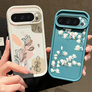 Funda para Teléfono Google Pixel 10 Pro Estilo INS, Color Blanco Magnolia, Funda Protectora Antigolpes con Línea Floral para Pixel 9 - Product Image 1