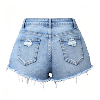 Shorts en jean extra courts pour femme, taille basse, coupe skinny, déchirés, ourlet brut, tendance été