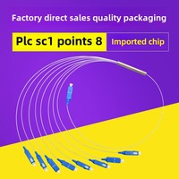 SC/UPC 1X8 Optical Splitter PLC 1:8 serat optik Mini tabung baja tipe G657A1 0.9mm 1m Planar Lightwave sirkuit