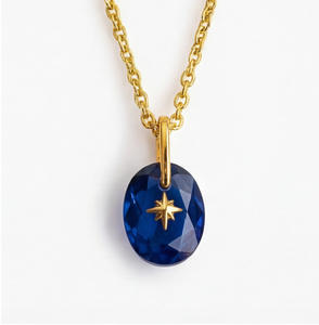 Kalung Liontin Batu Alam SongYi Berlapis Emas dengan Pola Bentuk Bintang Romantis untuk Perayaan Agama Buddha - Product Image 6