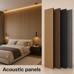 Panneau acoustique en lattes de bois écologiques |   Carrelage mural en briques de sel insonorisantes pour bureau, restaurant, spa et studio de yoga - Product Image 1