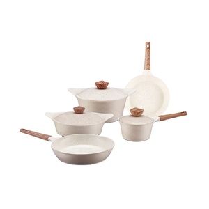 Hạt gỗ không dính chảo với <span class=keywords><strong>Bakelite</strong></span> xử lý nhôm đồ nấu nướng cho nhà nấu ăn cảm ứng mềm mại - Product Image 6