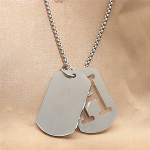 yunnique H Letter Pendant <b>Titanium</b> Steel Men's Necklace Rainbow Color Geometric Retro Style - Product Image 2