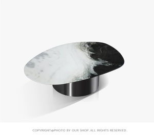 Moderne minimalist ische Wohnzimmer möbel, irrationaler künstlicher weißer Marmor-Metallrahmen, Couch tisch, Hotel-Wohnkultur - Product Image 3