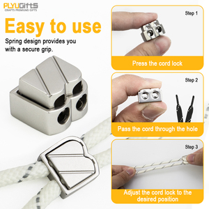 Verrouillage <span class=keywords><strong>de</strong></span> cordon réglable durable OEM, cordon carré à cordon coulissant, bouton à bascule en métal personnalisé, verrouillage <span class=keywords><strong>de</strong></span> cordon <span class=keywords><strong>de</strong></span> 12 mm - Product Image 2