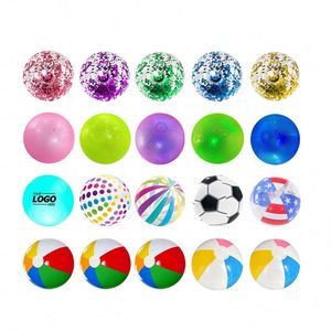 Ballons de plage gonflables brillants arc-en-ciel - Jouets pour fêtes aquatiques d'été pour enfants et adultes - Ballons gonflables colorés pour s'amuser à la plage - Product Image 4