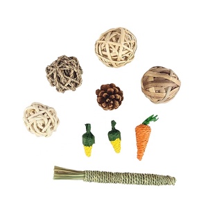 Hamster tavşan çiğnemek oyuncaklar 7 paket ahşap Hamster oyuncak seti doğal elma ahşap küçük hayvan çiğnemek Molar oyuncaklar dişler için - Product Image 1