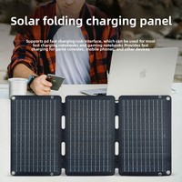 Chargeur solaire portable USB étanche, batterie externe 30W 18V, panneau solaire monocristallin pliable noir