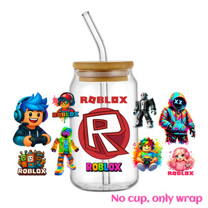 สติกเกอร์ติดแก้ว Robloxe ลายตัวละครในเกม แบบ UV DTF ขนาด 16 ออนซ์ สำหรับแก้ว Libbey และกระป๋องพลาสติก สติกเกอร์แบบลอกติดเอง พร้อมส่ง - Product Image 4