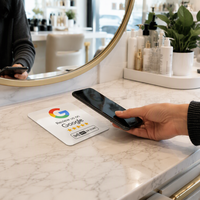 Plaque autocollante NFC NTAG213 en acrylique 120 mm, fréquence 860-960 MHz pour avis Google, Tap-to-Scan, commande de code QR, passive