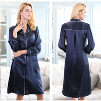 Robe de nuit en soie avec ceinture, prix d'usine en gros, chemise en soie, pyjama 100% soie de mûrier