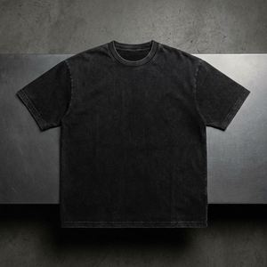 Camiseta Vintage para Hombre, Estilo Urbano, Oversize, Lavado Ácido Personalizado, Efecto Desgastado - Product Image 1