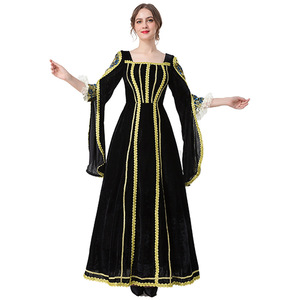 Vestido Medieval Europeo para Mujer, Disfraz de Princesa de Terciopelo Negro, Cosplay, Actuación Teatral, Disfraz de Fantasía - Product Image 3