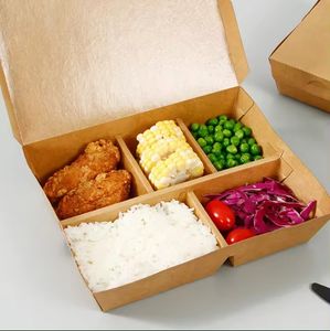 SGP SANS TAXE jetable à emporter boîte en papier kraft boîte à lunch matériaux recyclés boîte en papier kraft personnalisé pour la nourriture - Product Image 3