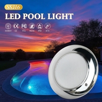 Lampe de piscine murale LanVol en acier inoxydable 316, 12W RGB, télécommande, lampe sous-marine pour piscine