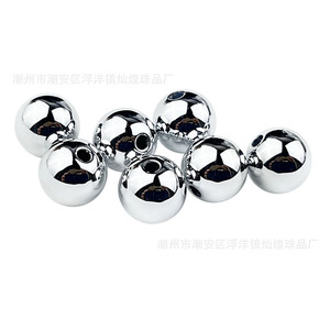 Perles rondes en acrylique de Chaozhou 10-30mm, argentées par électrolyse UV, durables, accessoires de vêtements DIY - Product Image 5