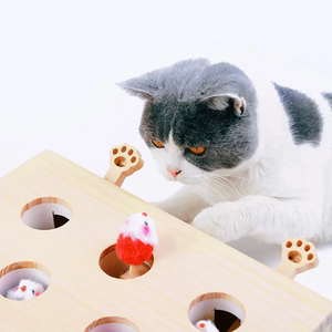Gran oferta OEM ODM alta calidad interactivo nuevo gato juguete rompecabezas de madera inteligente <span class=keywords><strong>Catnip</strong></span> Catching hámster gato juguete - Product Image 2