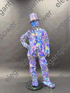 Traje <span class=keywords><strong>de</strong></span> Espejo Personalizado con Bloques <span class=keywords><strong>de</strong></span> Color para Adulto, Disfraz Masculino para Navidad, Halloween, Boda, Bar, Espectáculo - Product Image 4